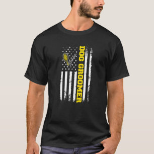 Camiseta Perro Groomer Perro Grooming Perro Mamá Bandera Am