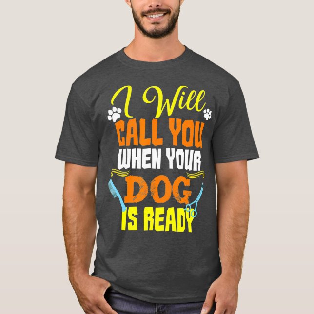 Camiseta Perro Groomer Regalo Mascota Perro Grooming (Anverso)