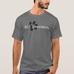 Camiseta Perro Groomer White Typewriter Papel negro Imprimi