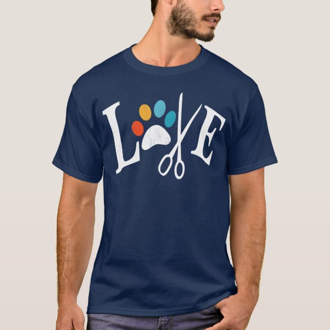 Camiseta Perro Grooming Perros de amor Mascota Daycare Groo (Anverso)