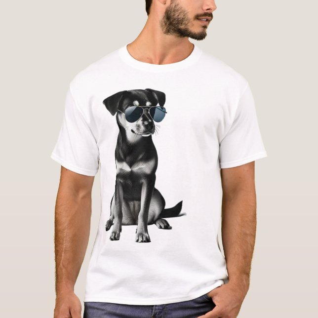 Camiseta Perro Guay con gafas de sol (Anverso)