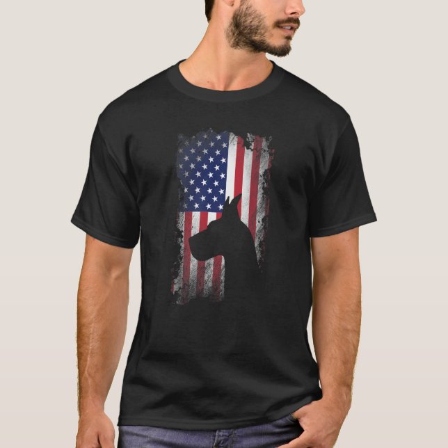 Camiseta Perro Guay de la bandera norteamericana del gran d (Anverso)