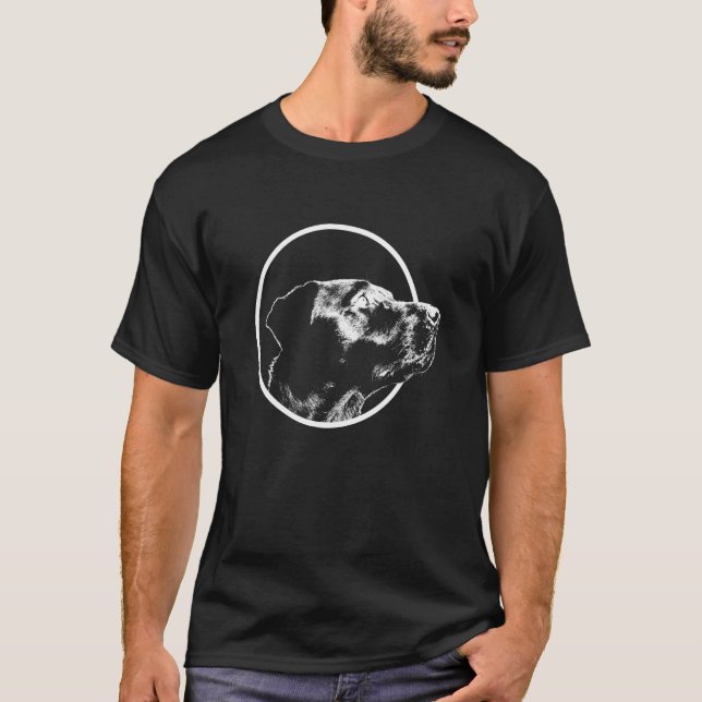 Camiseta Perro Guay Negro lindo Labrador Recuperador Animal (Anverso)