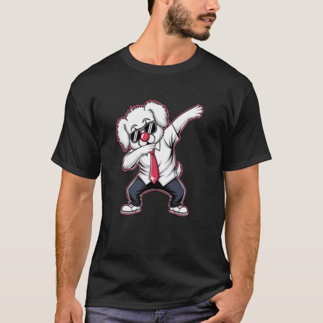 Camiseta Perro haciendo Dabbing Dab Dap Caniche (Anverso)