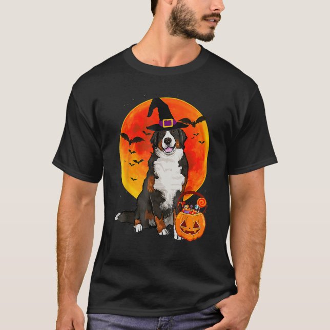 Camiseta Perro Halloween Bernese Mountain Dog Jack O Lanter (Anverso)