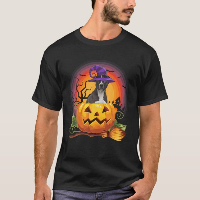 Camiseta Perro Halloween de la Calabaza de Brujas de la Fos (Anverso)