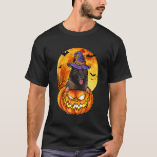 Camiseta Perro Halloween de la Calabaza de Brujas del Pasto
