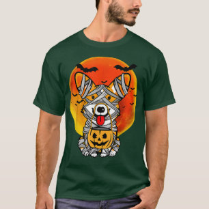 Camiseta Perro Halloween disfraces Welsh Corgi Mummy Pumpki