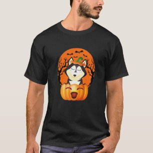 Camiseta Perro Halloween Husky Siberiano Jack O Lantern Cal