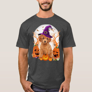 Camiseta Perro Halloween Toy Poodle Perro Jack O Lantern Pu