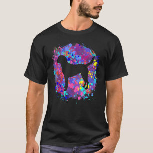 Camiseta Perro Harrier Rosa Arte de Salpicaduras de Acuarel