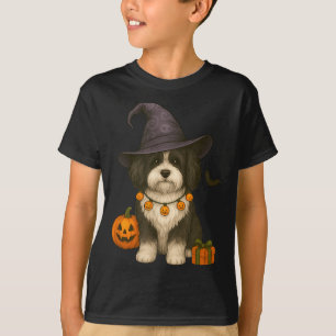 Camiseta Perro Havanés negro y blanco de Halloween