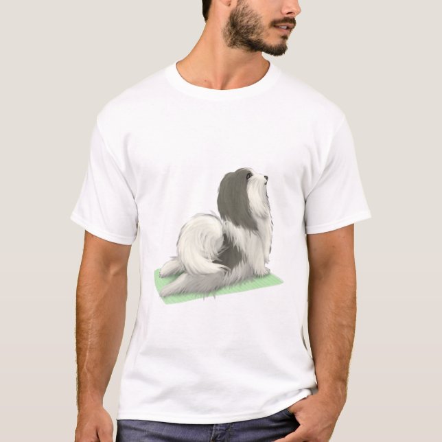 Camiseta Perro Havanés Yoga Pose Meditación Zen Workout Exe (Anverso)