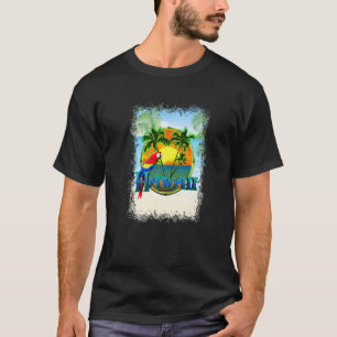 Camiseta Perro Hawaii Sunset Beach Palm Tree