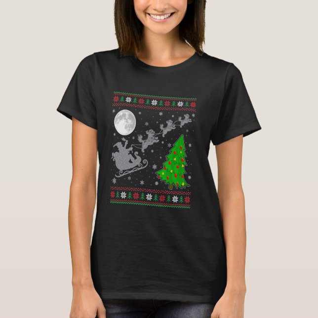 Camiseta Perro hebreo navideño árbol de navidad de los hisp (Anverso)