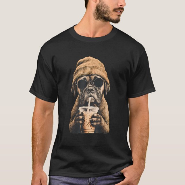 Camiseta Perro Hipster Boxer (Anverso)