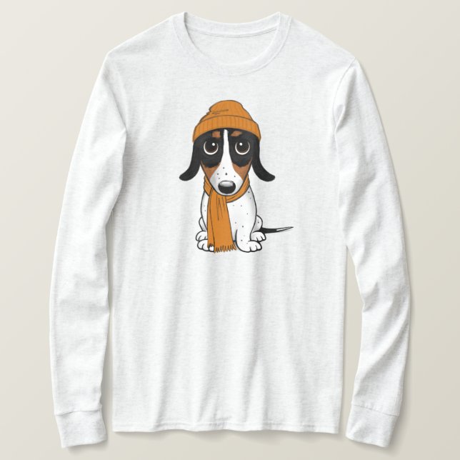 Camiseta Perro hipster de Piebald Dachshund (Anverso del diseño)