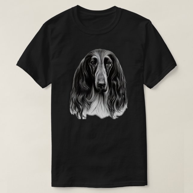Camiseta Perro hound afgano (Diseño del anverso)