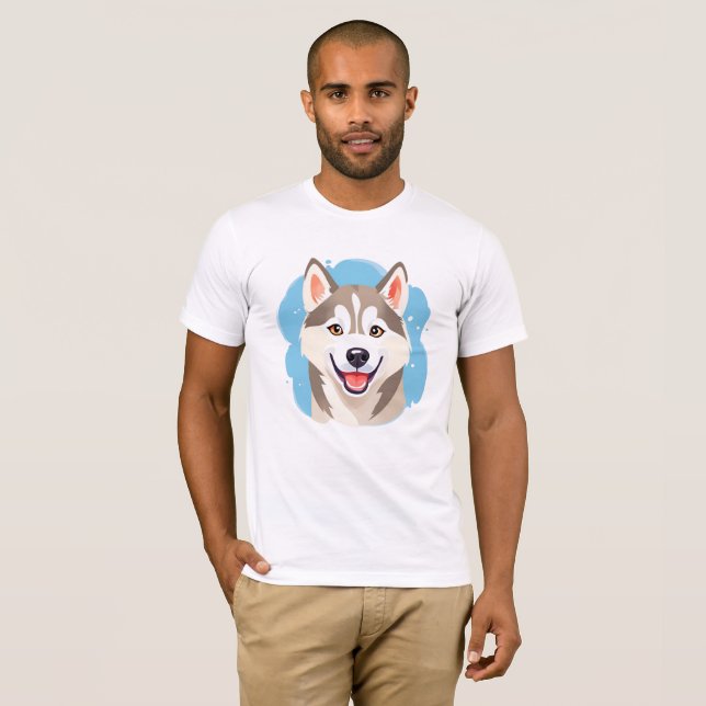 Camiseta Perro hueso humilde hueso divertido de Siberia (Anverso completo)
