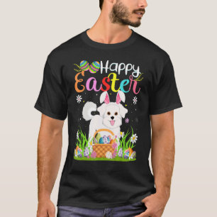 Camiseta Perro Huevo cacería Bunny Bichon Frise Perro feliz