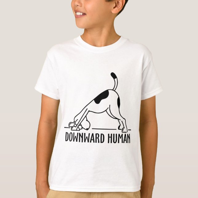 Camiseta Perro humano descendente Divertido entrenamiento d (Anverso)