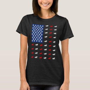 Camiseta Perro Husky con Bandera Americana de EE. UU. Patri