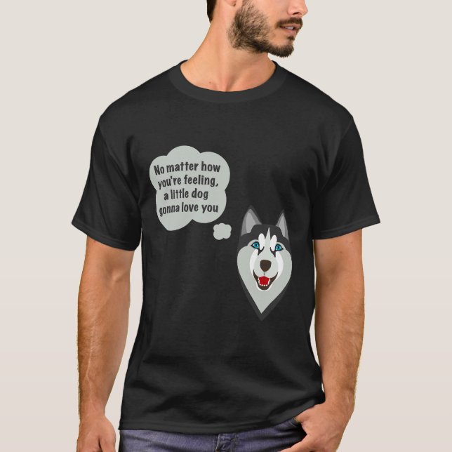 Camiseta Perro Husky Con Una Cita (Anverso)