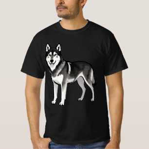 Camiseta Perro Husky de Dibujos Animados Regalo Siberiano B