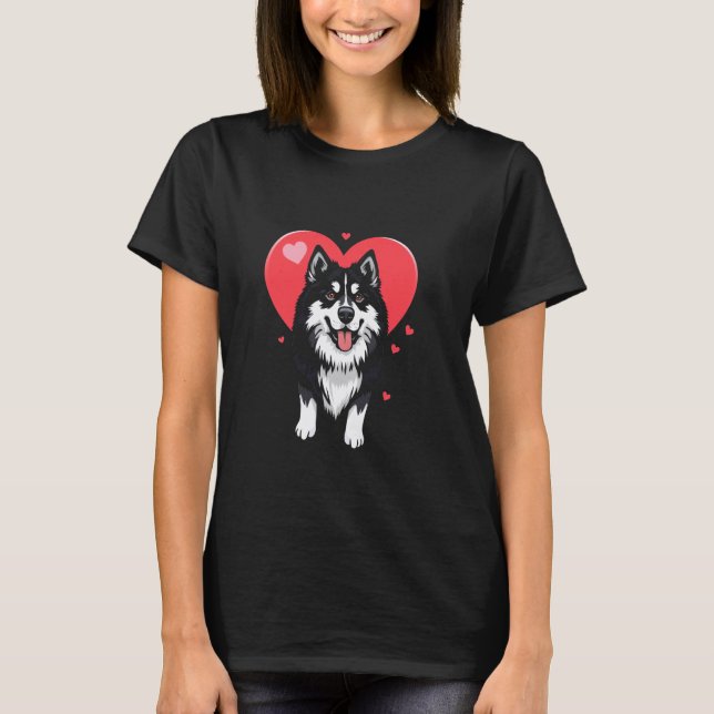 Camiseta Perro Husky Divertido Día de San Valentín (Anverso)