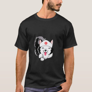 Camiseta Perro Husky Divertido Enfermera Apreciación Intern