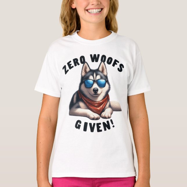 Camiseta Perro Husky Genial Zero Ladra Dado (Anverso)