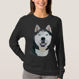 Camiseta Perro Husky Geométrico