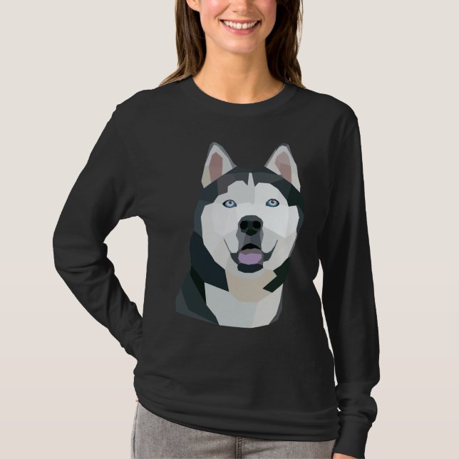 Camiseta Perro Husky Geométrico (Anverso)