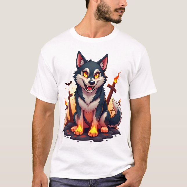 Camiseta Perro Husky Hellhound (Anverso)