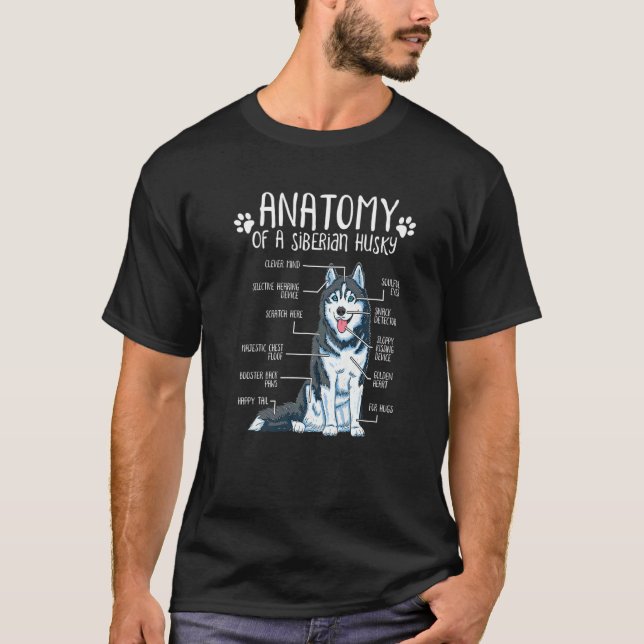 Camiseta Perro Husky Siberiano Anatomy (Anverso)
