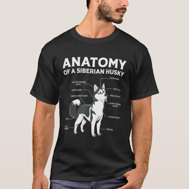 Camiseta Perro Husky Siberiano Anatomy (Anverso)