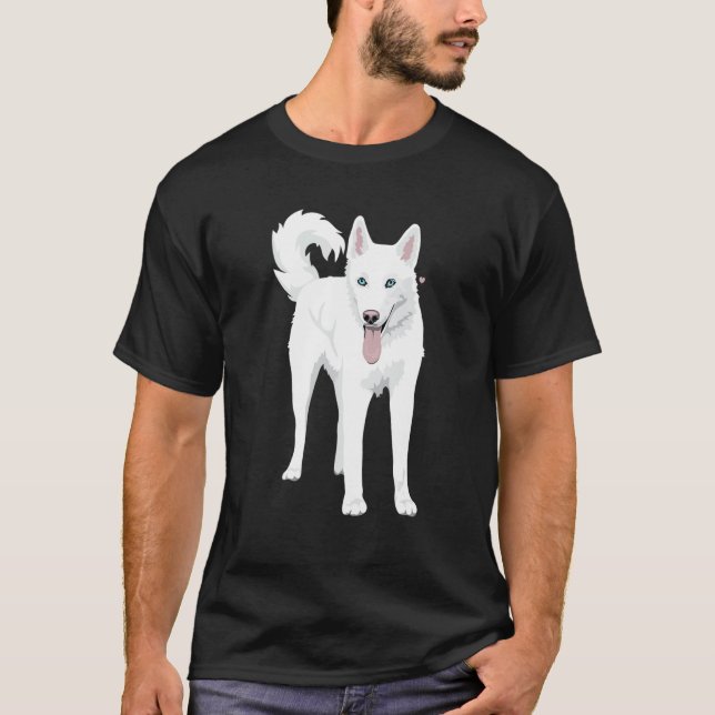 Camiseta Perro Husky Siberiano Blanco (Anverso)