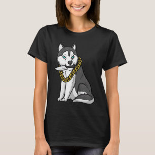 Camiseta Perro Husky Siberiano Con Cuchillo