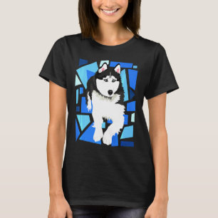 Camiseta Perro Husky Siberiano Con Ojos Azules