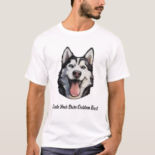 Camiseta Perro Husky Siberiano Crea tu propio texto persona