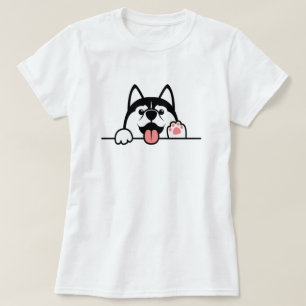 Camiseta Perro husky siberiano, Cute se pudre sobre la pare