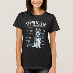 Camiseta Perro Husky Siberiano de la anatomía divertida