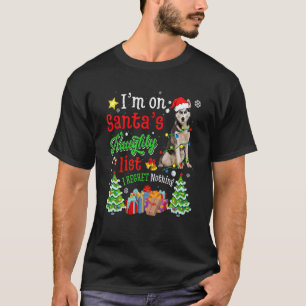 Camiseta Perro Husky Siberiano en la traviesa navidad