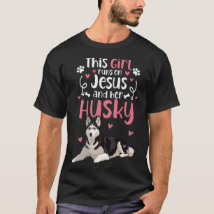 Camiseta Perro Husky Siberiano Este Chica Corre Sobre Jesús