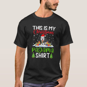 Camiseta Perro Husky Siberiano Navidad Árbol Santa Hat Este