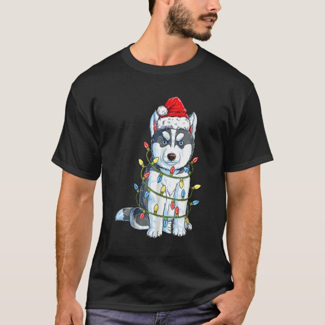 Camiseta Perro Husky Siberiano Navidades feos sudan Navidad (Anverso)