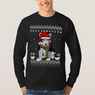 Camiseta Perro Husky Siberiano Santa Hat Navidad feo
