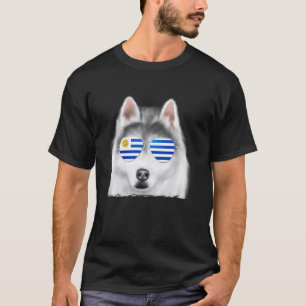 Camiseta Perro Husky Siberiano Uruguay Gafas de sol