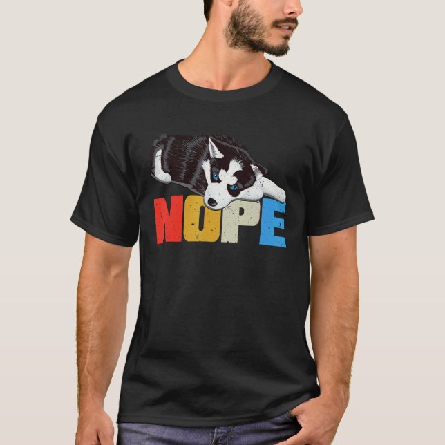 Camiseta Perro Husky Siberiano Vintage Nope (Anverso)