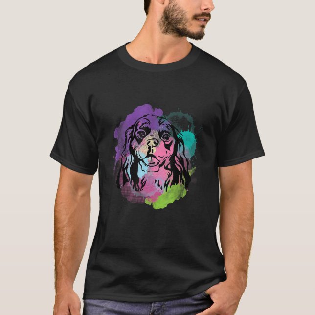 Camiseta Perro I Splash Art Cavalier Rey Charles Spaniel (Anverso)